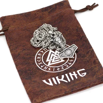 Ziemeļvalstu vikings tors (thor hammer Mjolnir Vegvisir nerūsējošā tērauda odin ķivere raven kulons, kaklarota