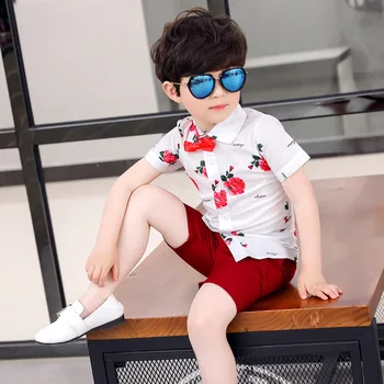 Dollplus Modes Ziedu Drukāt Uzvalki Zēniem 2019 Vasaras Gadījuma 2gab Zēnu Kostīmi, Žakete Zēnu Uzvalki Oficiālu Infantil Menino