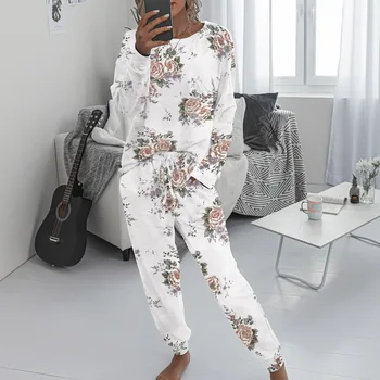 Sievietēm Tie Krāsošanas Pajama Komplekti Ar Garām Piedurknēm Pidžamu Top Bikses Modes Sieviešu Ikdienas Slīpums Garām Piedurknēm Tracksuit Karstā 2020