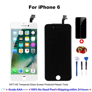 AAA+++LCD Displejs Priekš iPhone 6 7 8 6S Plus skārienekrāns Nomaiņa iPhone 5 5S SE Nav Mirušo Pikseļu+Rūdīts Stikls+Instrumenti