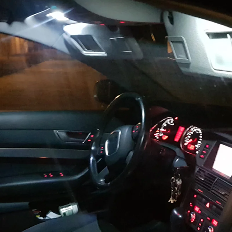 19x Balts Auto Auto LED Spuldzes Interjera Komplekts 2000. - 2009. Gadā Volvo S60 Sedans 12V Led Karte Dome Licences numura zīmes apgaismojuma Lukturi Auto Stils