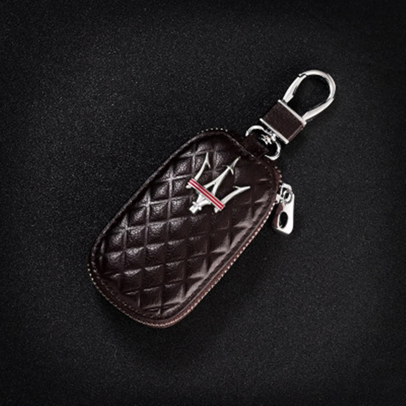 1GB Ādas Automašīnas Atslēgu, lietu Vāku Auto Square Rāvējslēdzēju Gadījumā Ar Logo Maserati keychain Ghibli Levante Quattroporte