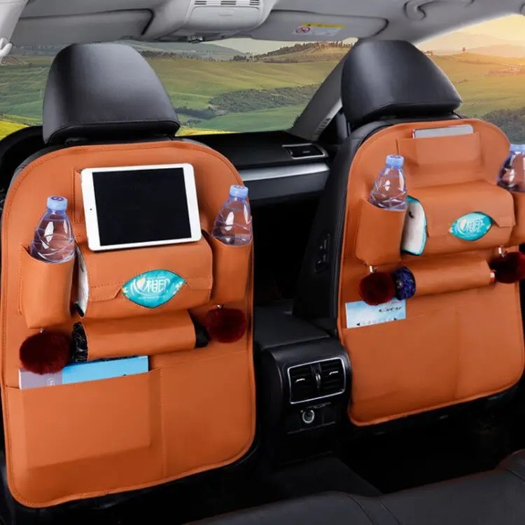 1PC PU Ādas Automašīnu Sēdekļu Atpakaļ Uzglabāšanas Karājas Soma Multi-funkcionālo IPad Mini Turētājs Universālais Aizmugurējais Sēdeklis Organizators Bērniem, Uzglabāšana