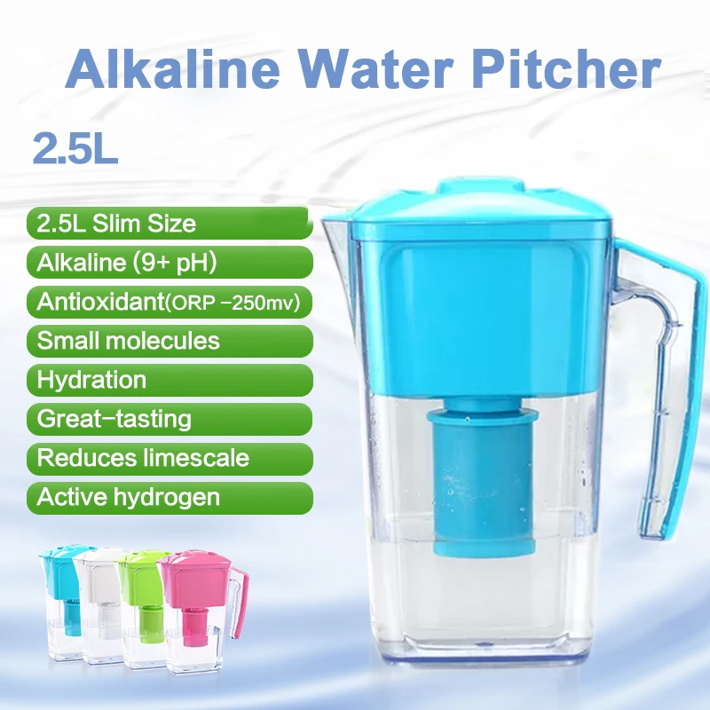 2.5 L Brita Sytle Ikdienas Lietošanai BPA Brīvs Minerālais ūdens Attīrītājs Sārmains Ūdens Filtra Krūze Krūzi ar pH 9