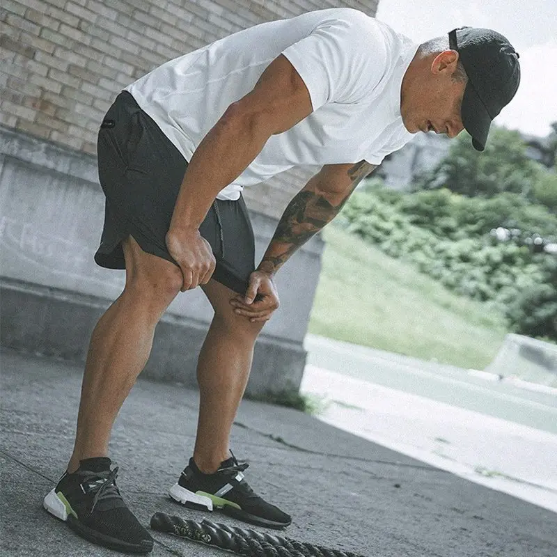 2020. gada Vasaras Darbojas Šorti Vīriešiem 2 1 Sports Fitness Skriešanas Bikses Apmācību Quick Dry Mens Vīriešu Sporta Bikses Sporta zāle Īsās Bikses