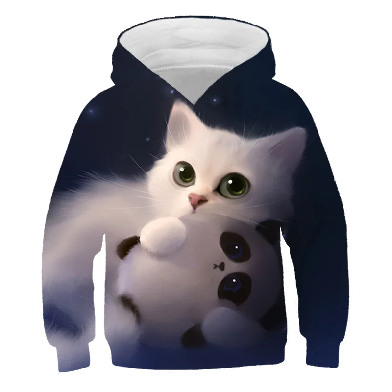 3D baby zēnu drēbes Hoodies Meitenēm Sveiki Kaķis Peli sporta Krekls rudens gadījuma Harajuku Kawaii garām piedurknēm atdzist Topi iela