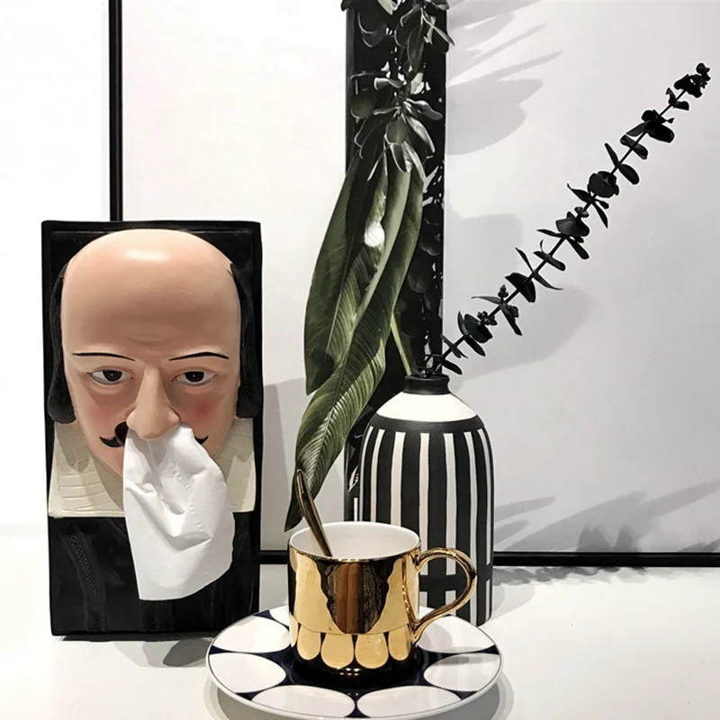 3D Gudrs Šekspīra Audu Lodziņā Radošo Attēls statuja Personības Koka Dzīvojamā Istaba Atvilktnes Kafijas Galda Dekorēšana Uzglabāšanas Laukā