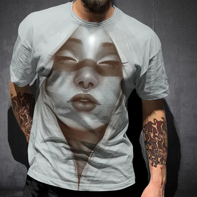 3D Ģeometriskā Sarkano Svītru Raksts Drukāt Vīriešiem 3d T-krekls Melns Tee Gadījuma Top Anime Camiseta Streatwear Īsām Piedurknēm Audums izmērs 6xl
