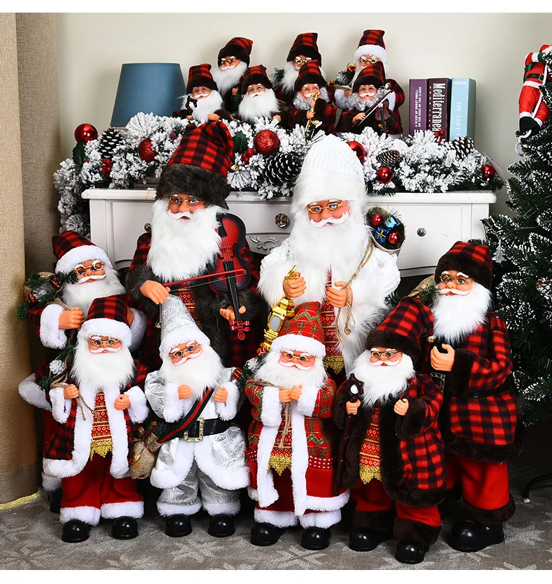 45cm Elektriskās Šūpoles Santa ar Mūziku, Ziemassvētku Rotājumi, Mājas Priecīgus Ziemassvētkus Rotaļlietas Bērniem Laimīgu Jauno Gadu Ir 2021. Natal