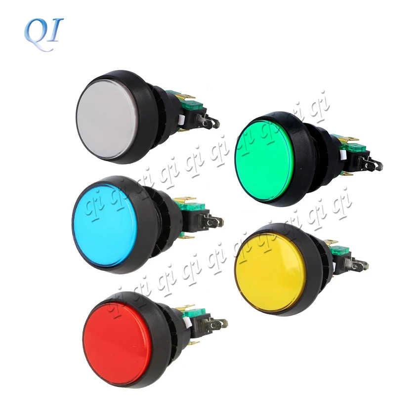 5 gab./daudz 45mm Kārta Apgaismo LED push pogas ar mikro slēdzis spēle automāts / Arcade daļas 5 krāsu izvēlēties