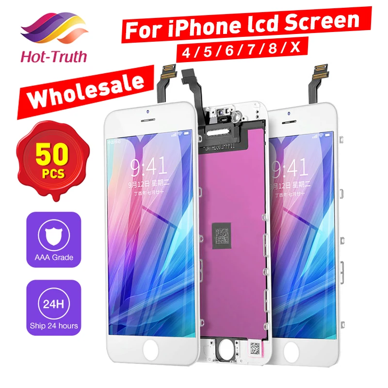 50 gab. /Daudz AAAA Klases iPhone 6 6S 6Plus 6S Plus 7 8 Plus LCD Ar lielisku 3D skārienekrāna Digitizer For iPhone 4 4s 5s SE