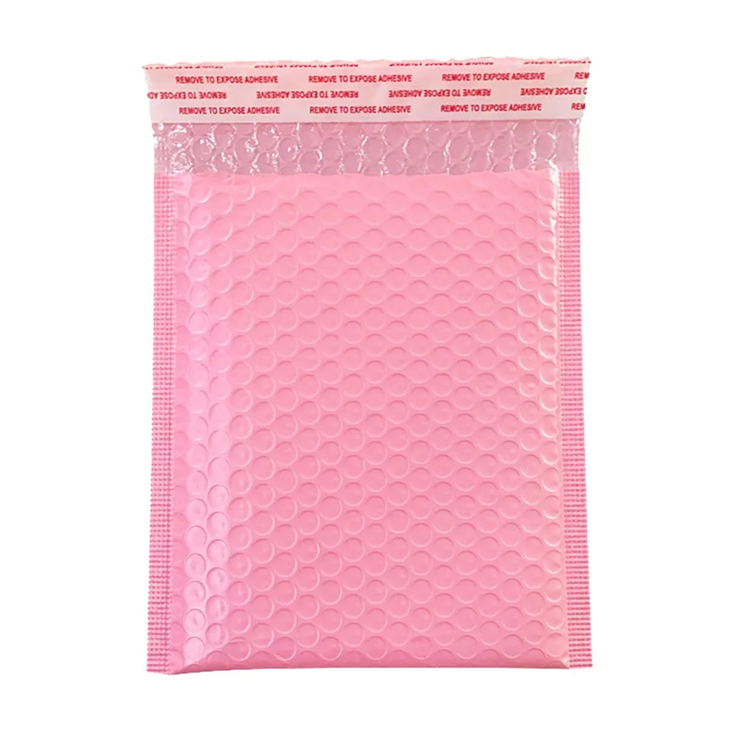 50gab Rozā polymailer aploksnes Automātiskais Zīmogs pasta burbulis sūtītājiem shippping somas mazajiem uzņēmumiem piegādā Polsterētas aploksnes #W