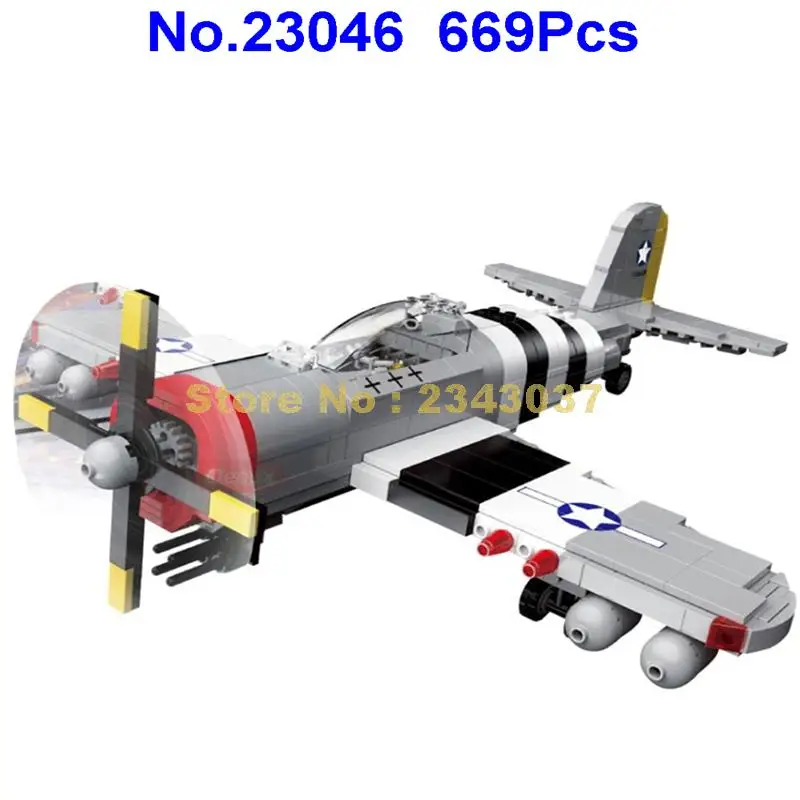 669pcs militāro ww2 amerikas gaisa spēku p-47 thunderbolt cīnītājs gaisa spēkiem, pasaules kari 2 veidošanas bloku Rotaļlietas