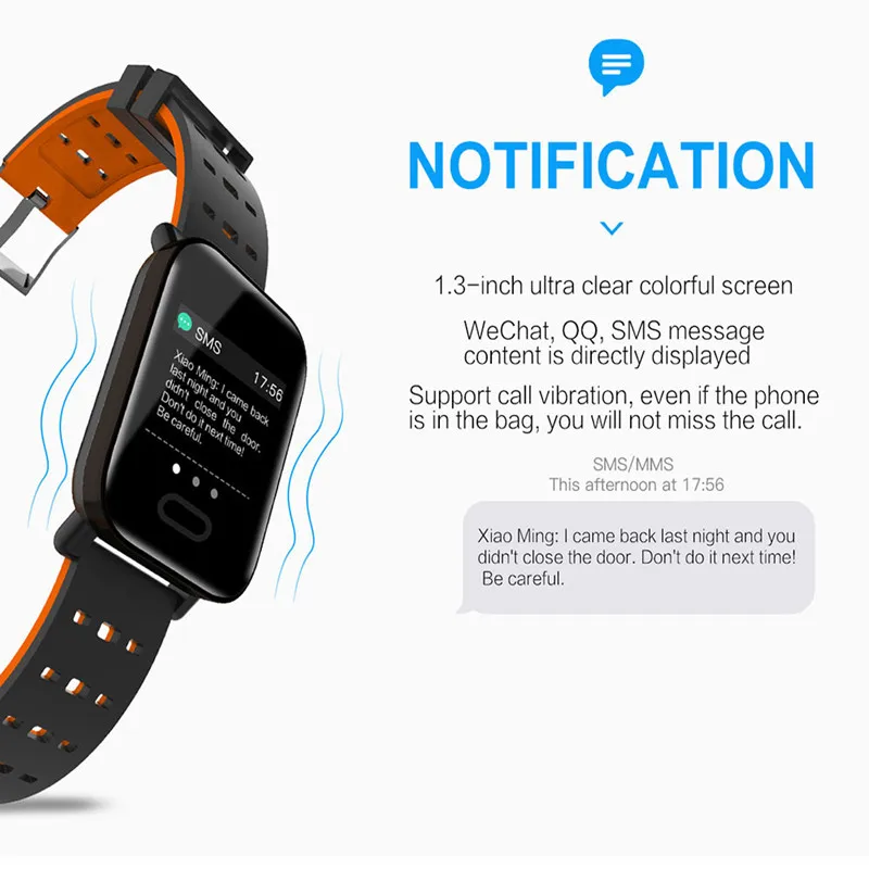 A6 Smart Skatīties Sporta Pedometrs Aproce asinsspiediens, Sirds ritma Monitors Smartwatch Bluetooth savienojumu Android, IOS Tālruni