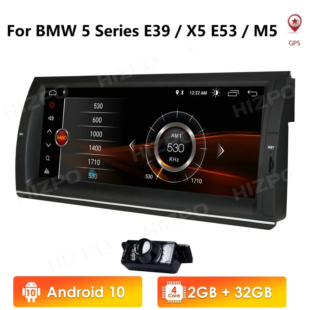 Android 1din Auto Autoradio galva, bloks, BMW E39 E53 X5 M5 GPS uztvērējs, stereo navigācijas multimediju video monitors usb dvr obd2