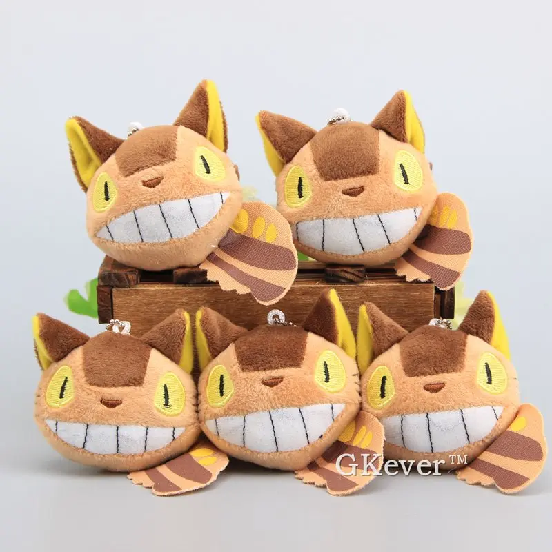 Anime Mans Kaimiņš Totoro Catbus 5 gab./Daudz Cute Mini Plīša Kulons ar Keychain 8 CM