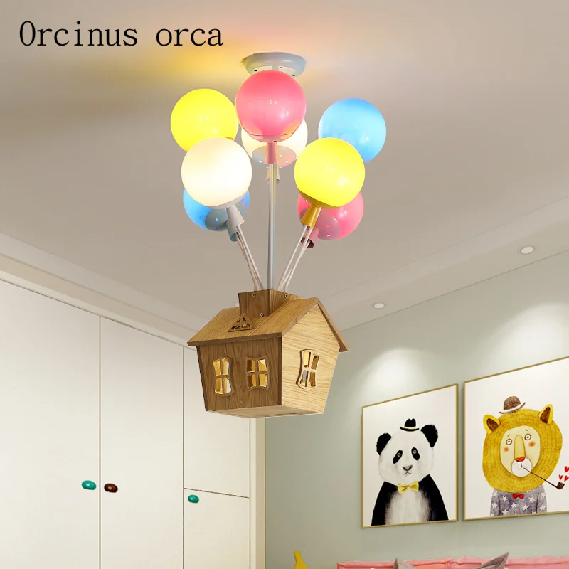 Animācijas filmu radošā krāsu karstā gaisa balonu kulons lampas Zēns, Meitene, Guļamistabas, bērnu istabas lampas modernās LED māju kulons lampas