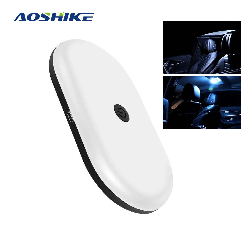 AOSHIKE 1GB Universālo USB Lādējamu Spilgti Balta LED Auto Lasījumā Vieglo Automašīnu Celling Jumta Magnētisko Lampas LED Auto Stils Nakts