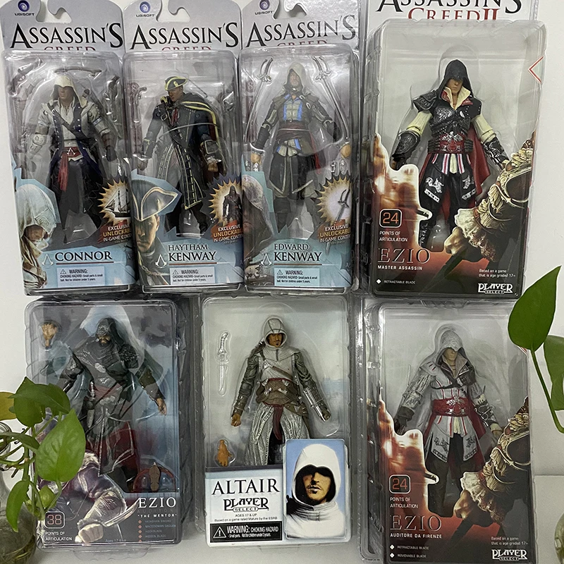 Assassin Creed Izcelsmi Creed Ezio Altair Sērija 4 Connor Haytham Edvards Kenway Mohawk Rīcības Attēls Iegūstama Modeļa Rotaļlietu 15cm