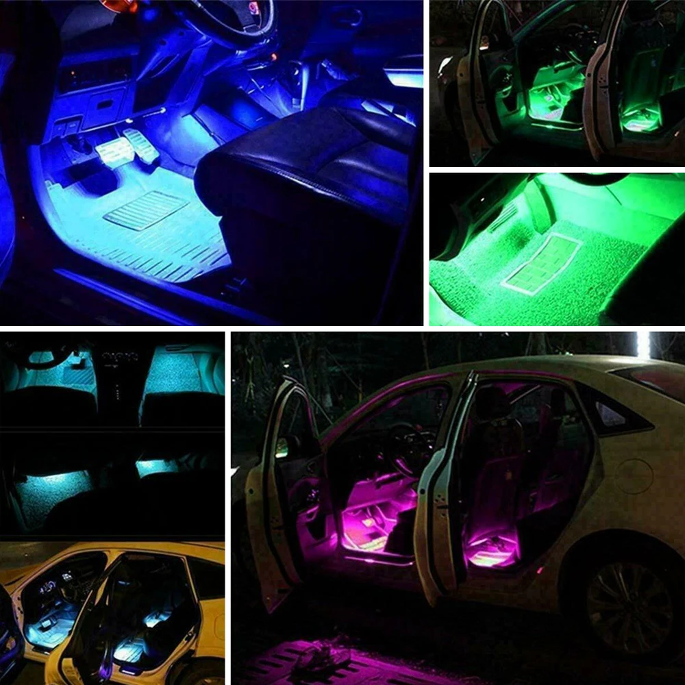 Atmosfēras Lampas Automašīnas salona LED Lentes Apkārtējā Gaisma Ford Focus 2 3 Fiesta MK2 Kodolsintēzes Ranger Kugas S Max Mondeo MK4 4 Mustang