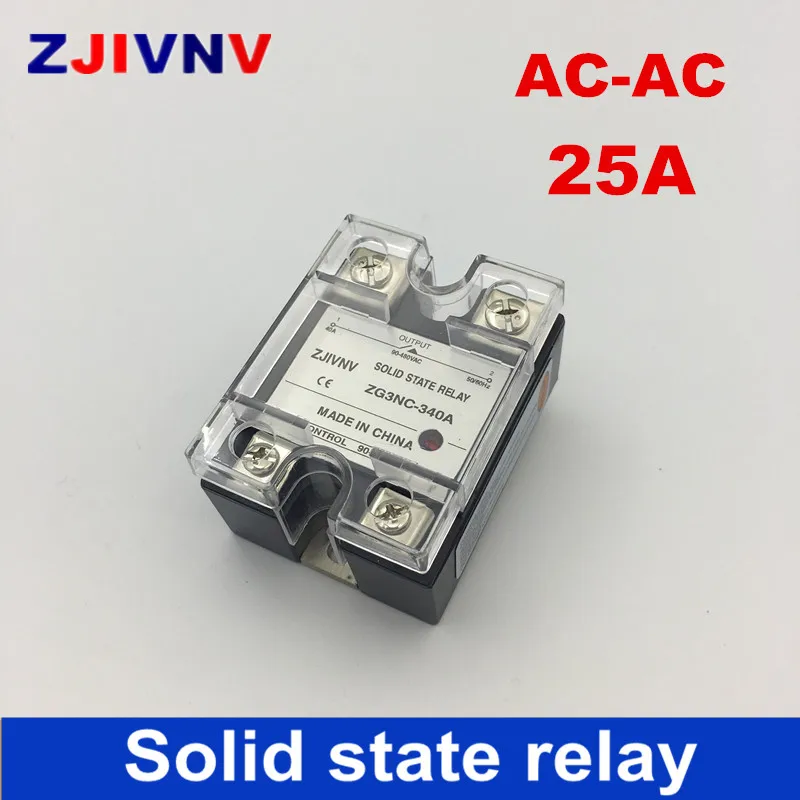 Augstas kvalitātes vienfāzes 90-480VAC kontroles 80~250VAC AC-AC 25A Cietvielu releju tipa ZG3NC-325A 1 daudzfāžu MAIŅSTRĀVAS PSR