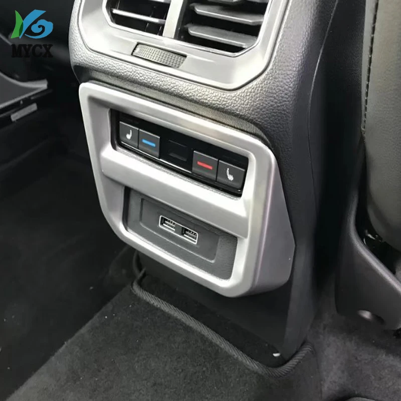 Auto vāciņš melns, aizmugures Gaisa kondicionēšana Izplūdes Ventilācijas slēdzi, USB strāvas Maksas 2gab Par Volkswagen Tiguan L TiguanL 2017 2018 2019