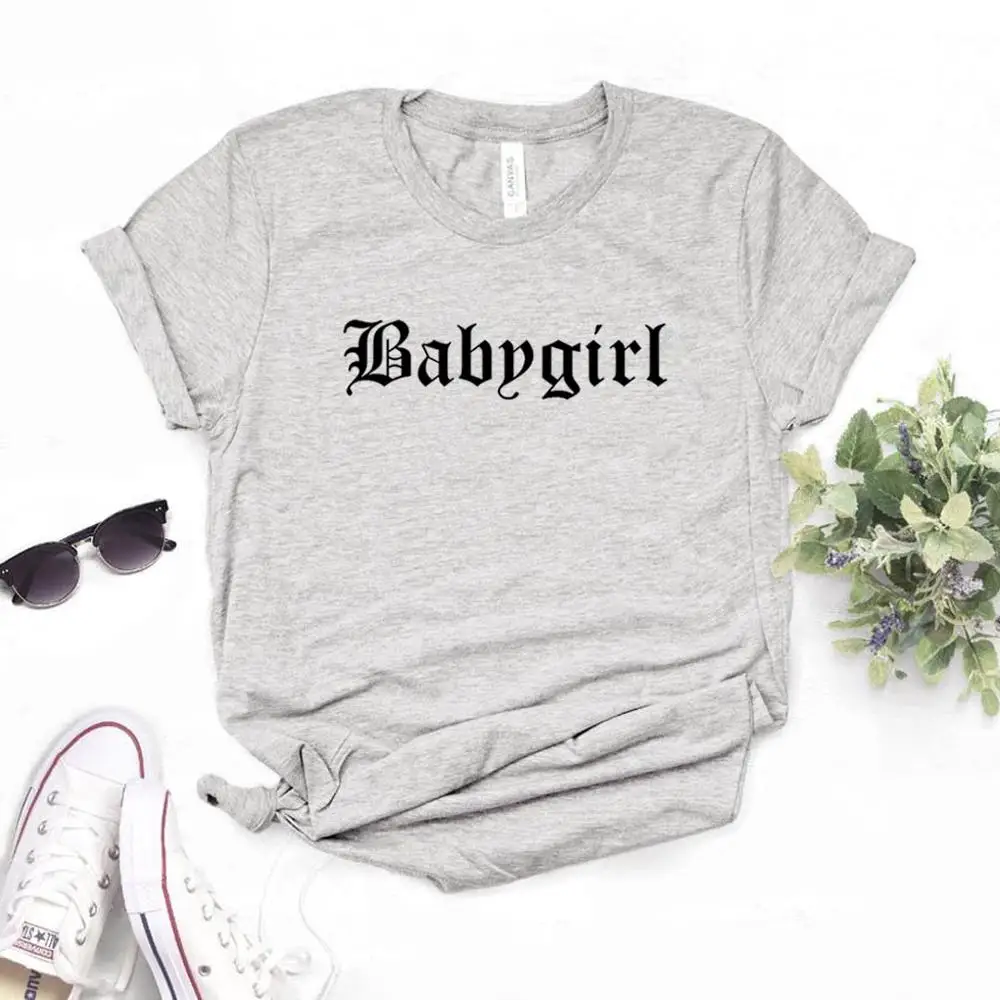 Babygirl Drukāt Sieviešu t Kokvilnas Hipster Smieklīgi t-kreklu, Dāvanu Dāma Yong Meitene 6 Krāsu Top Tee ZY-628