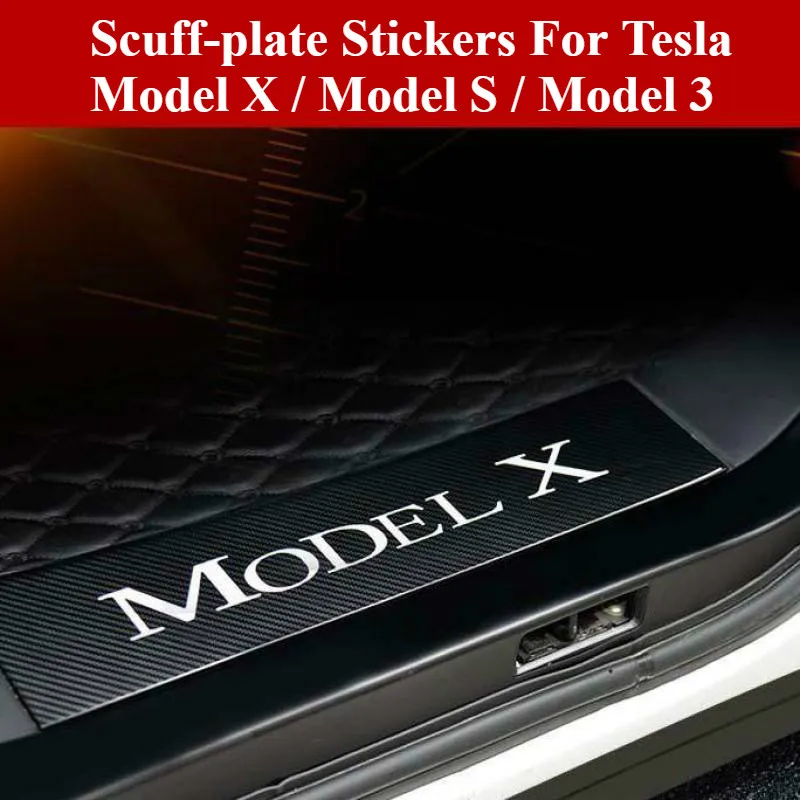 BAFIRE 4GAB Imitācija Oglekļa Šķiedras Auto Durvju pretnodiluma plāksnes Uzlīme par Tesla Model X Modeli-U Modelis 3 Anti-Scratch Aizsargs Attiecas