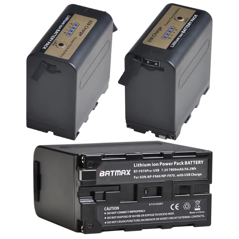Batmax NP-F970 ar USB Uzlādes Jauda NP-F960 NP-F960pro NP-F970pro Akumulators Sony PLM-100 CCD-TRV35 MVC-FD91 MC1500C L50