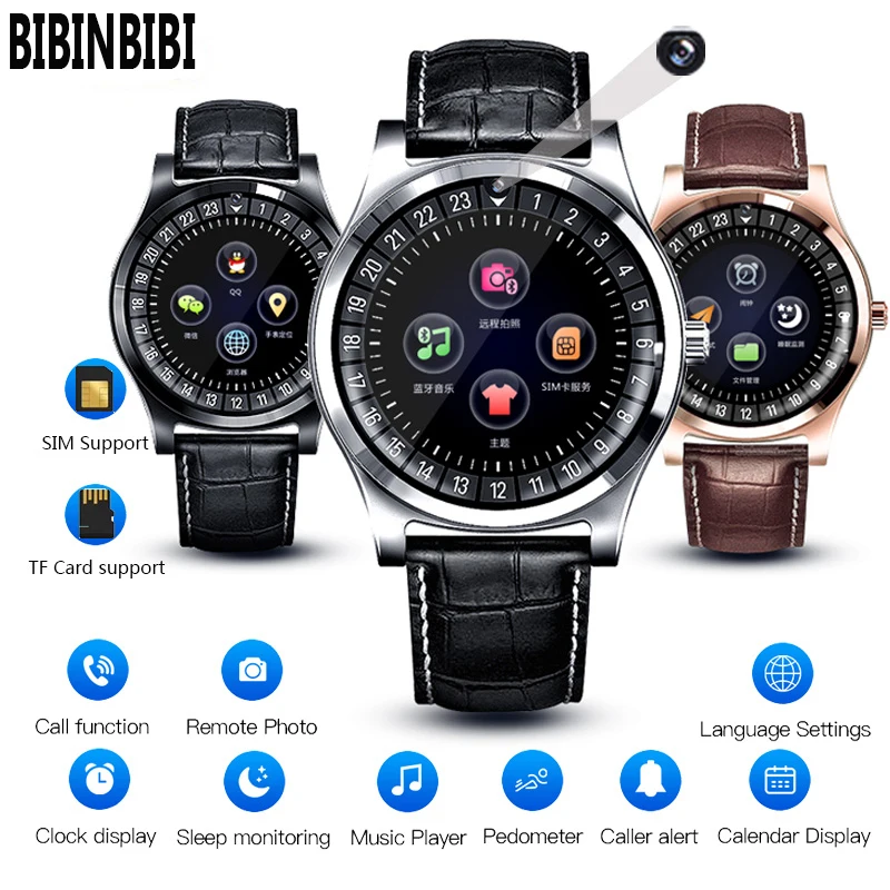 BIBINBIBI Vīrieši Sievietes Smart Skatīties Atbalstu ar Kameru, Bluetooth SIM karte SD Karti Smart watch Rokas pulksteni Android Tālrunis Pāris Band
