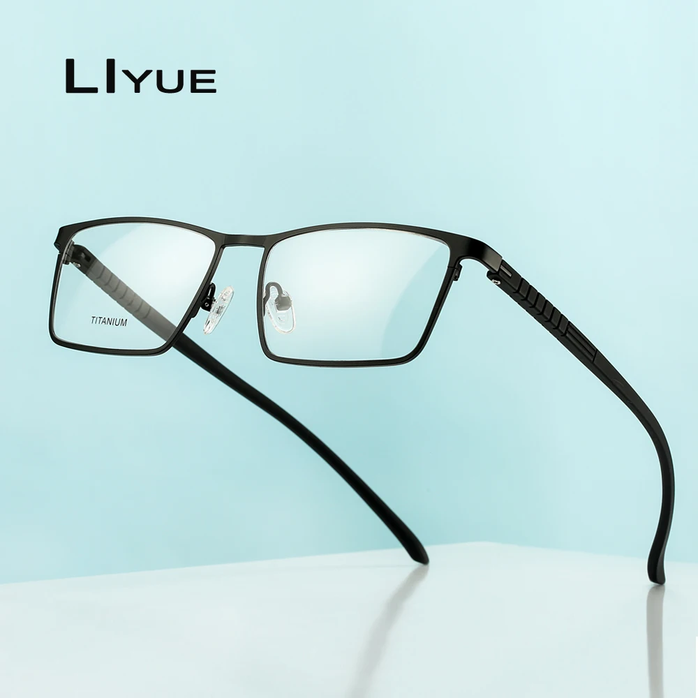 Brilles Rāmis Vīriešu Optisko Modes Laukumā Titāna Sakausējuma Ultravieglajiem Vīrietis Metāla Pilna brilles Tuvredzība Recepte briļļu stikls
