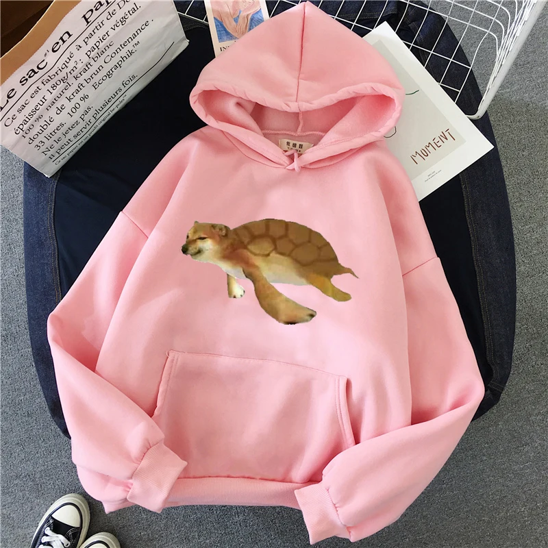 Bruņurupuču Shiba Inu kawaii smieklīgi hoodies sporta krekls sievietēm cute anime unisex pelēkā vārna ladiy meitenes harajuku kpop pulovers