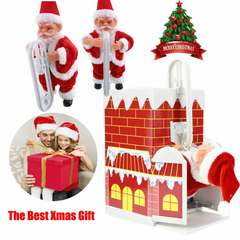 Bērniem Ziemassvētki Elektriskie Mūzikas Santa Claus Kāpņu Kāpelēt, Skursteņu Deju Lelle Attēls Ziemassvētku Rotājumi Bērniem Dāvanu Rotaļlietas