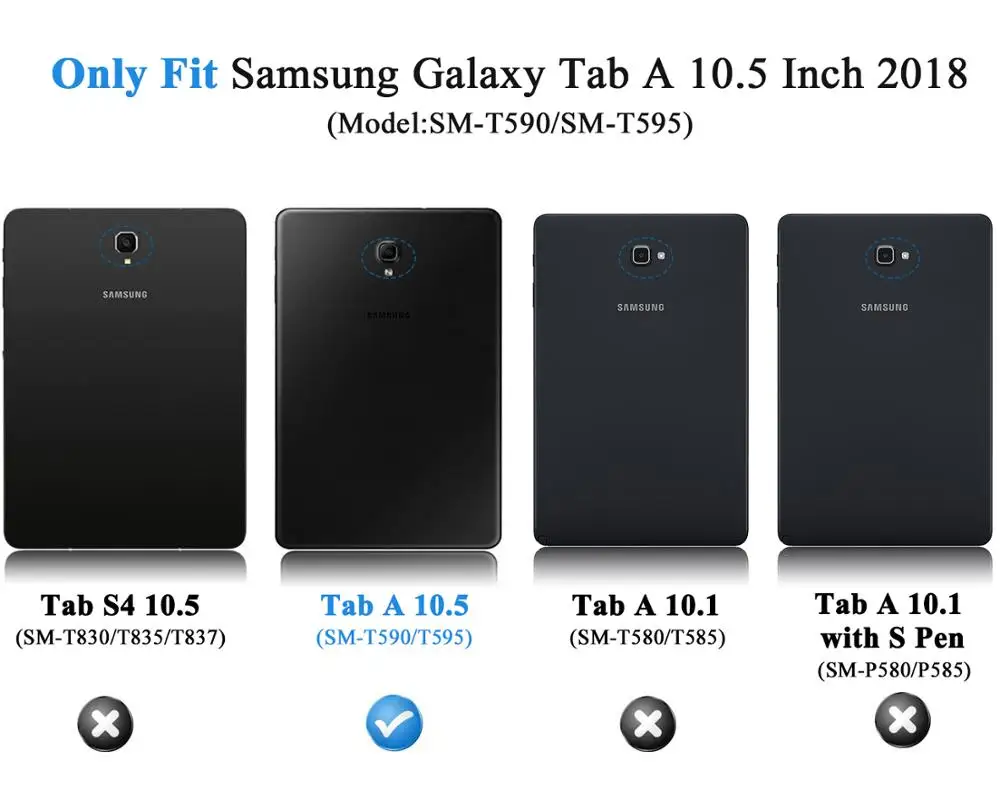 Case for Samsung Galaxy Tab 10.5 2018 Ultra Viegls Slim-Shell Stāvēt uz Lietu par Galaxy Tab 10.5 SM-T590/Tablete T595