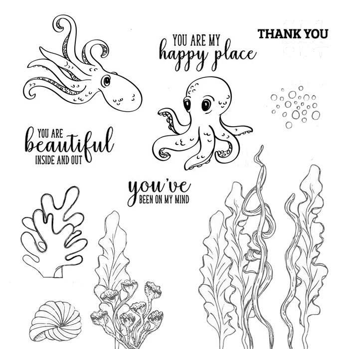 DABOXIBO Astoņkāji Skaidrs, Zīmogi Pelējuma DIY Scrapbooking Karšu Pieņemšanas Rotā Amatniecības 2020 