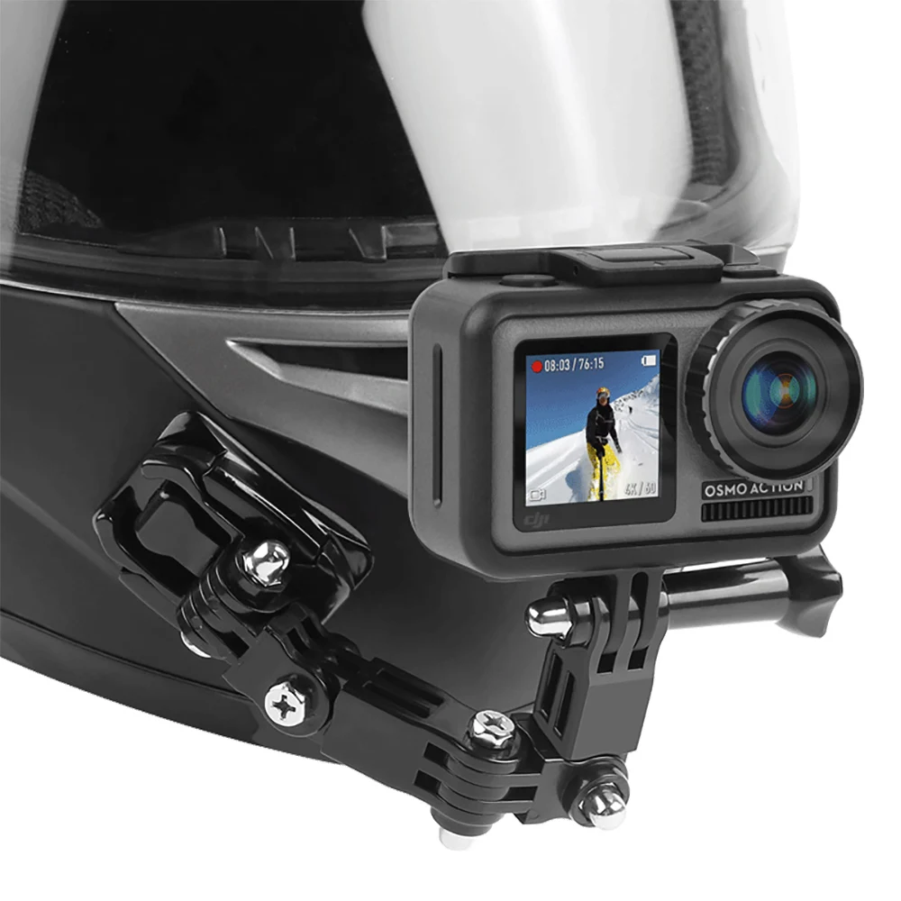 Darbības kameru Piederumi 4 Veidi, kā Vinilplašu Pogu Mount DJI OSMO Go Pro Hero 9 8 7 6 5 H9 H9R Motocikla Ķivere Zoda Turētājs roku