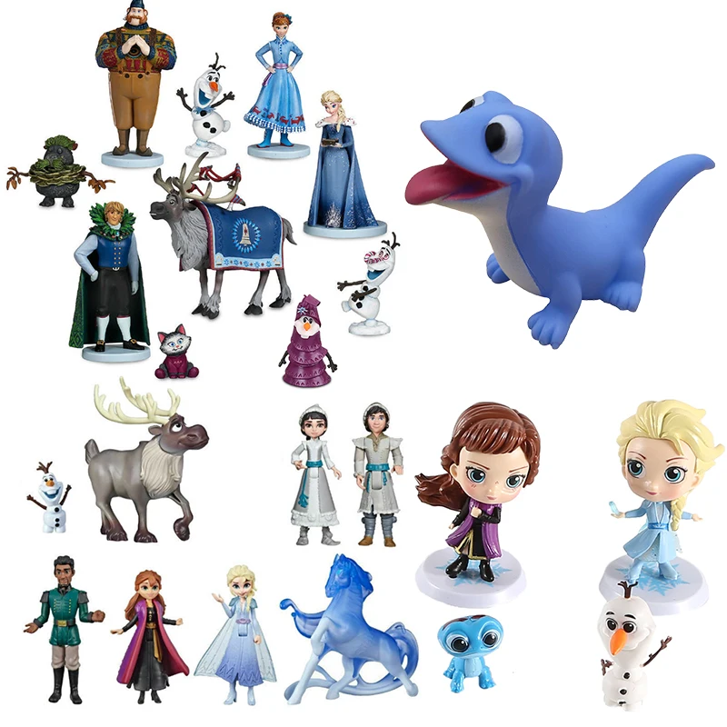 Disney Saldēti 2 Iestatiet Elza Anna Zilā Salamandras Bruni Princese Lelle Olaf Kristoff Rīcības Attēls Dzimšanas dienas Dāvanu-Rotaļlietas Bērniem