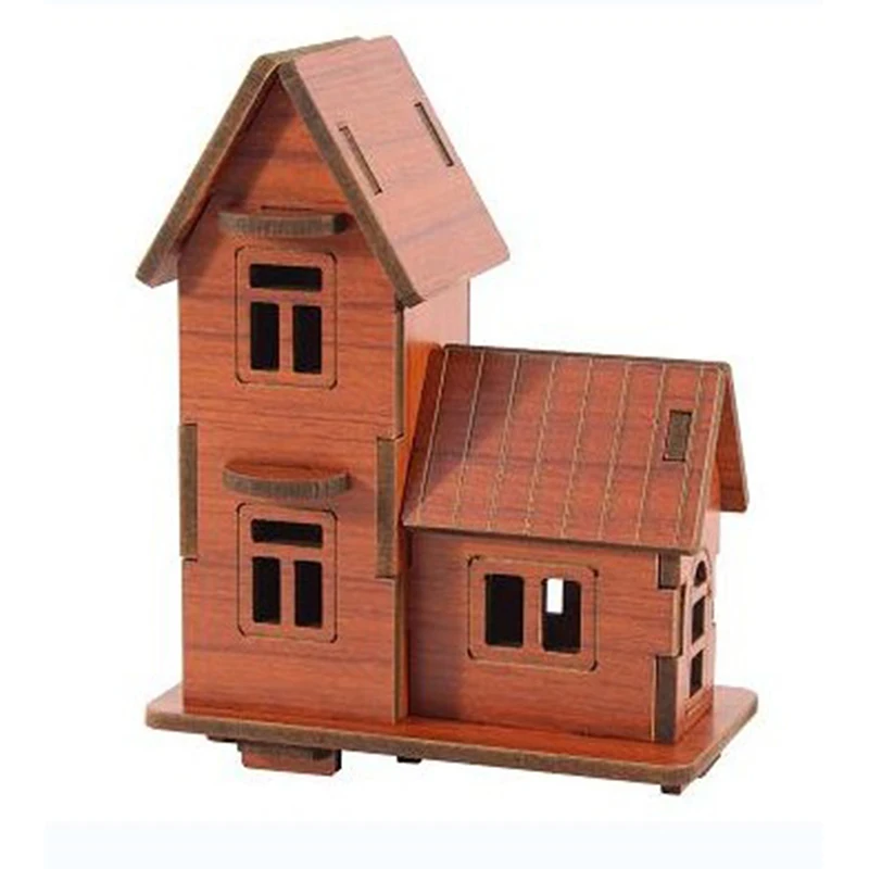 DIY Māja Rotaļlietas 3D Izglītības Koka Rotaļlietu Salikšana Modeli Koka Amatniecības Komplekts Mājas Dekorēšana Bērnu Rotaļlietas
