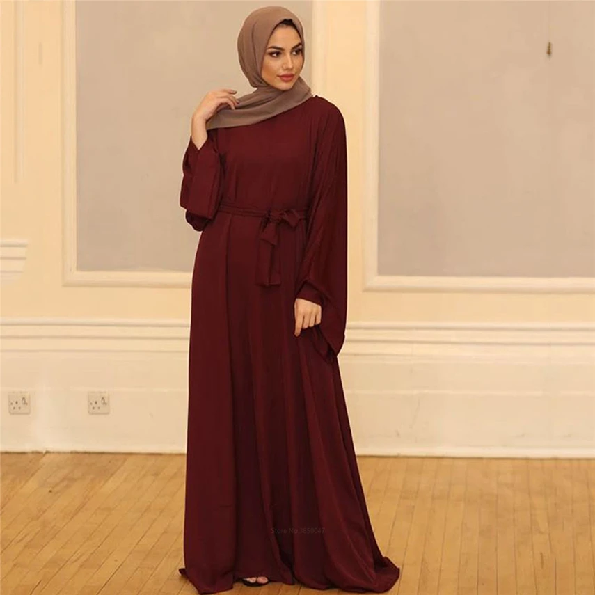 Eid Mubarak Abaya Kleita Islāma Apģērbi Sievietēm tīrtoņa Krāsu Musulmaņu Modes Maxi Abaya Kleita American Eiropas Apģērbu Kaftan