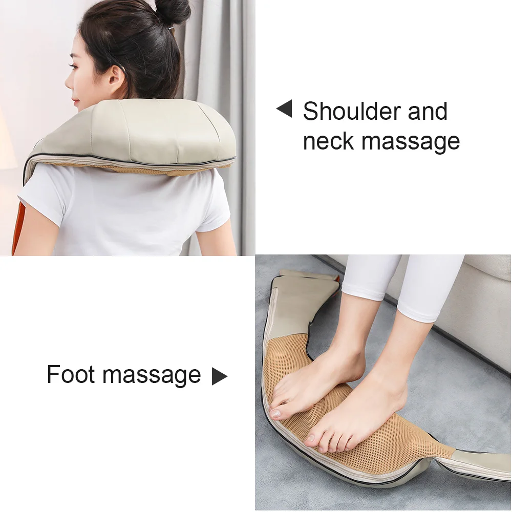 Elektriskās Masāžas Shiatsu Muguras Plecu Ķermeņa Neck Massager Daudzfunkcionāla Šalle Infrasarkanais Silda Mīcīšanas Auto/Home Massager
