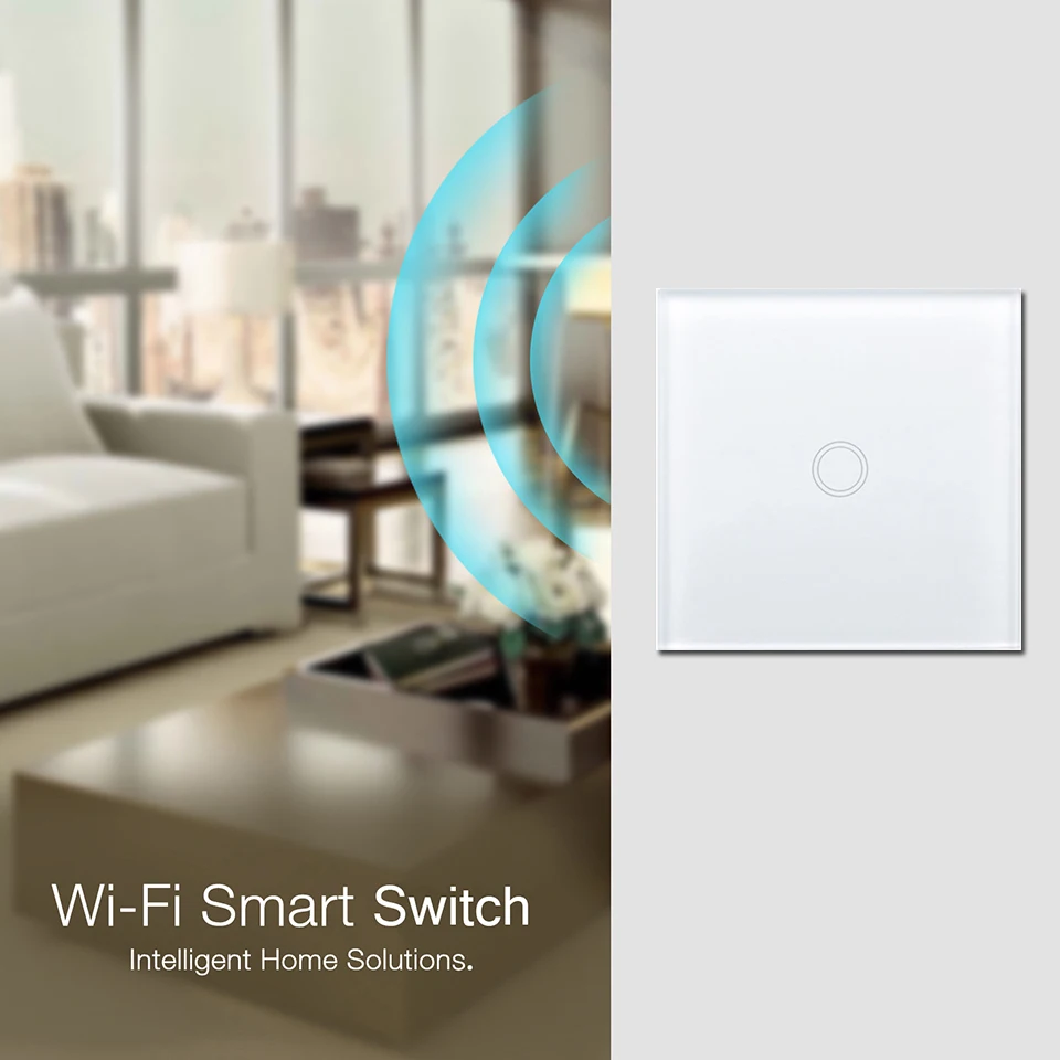 EsooLi Smart Home 1/2/4 Banda 1 veids Bezvadu WiFi ES Standarta Touch Switch Sienas Gaismas Pieskāriens Slēdzim,ewelink App Kontroles