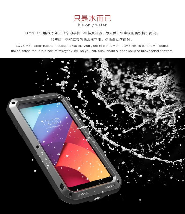 Gorilla glass pārklājumu) par LG G6 G5 G4 G7 Gadījumā MĪLESTĪBU MEI Šoks Netīrumiem Pierādījumu Ūdensizturīgs Metāla Bruņas Telefonu Gadījumā par LG V30 G7 G6 vāciņu