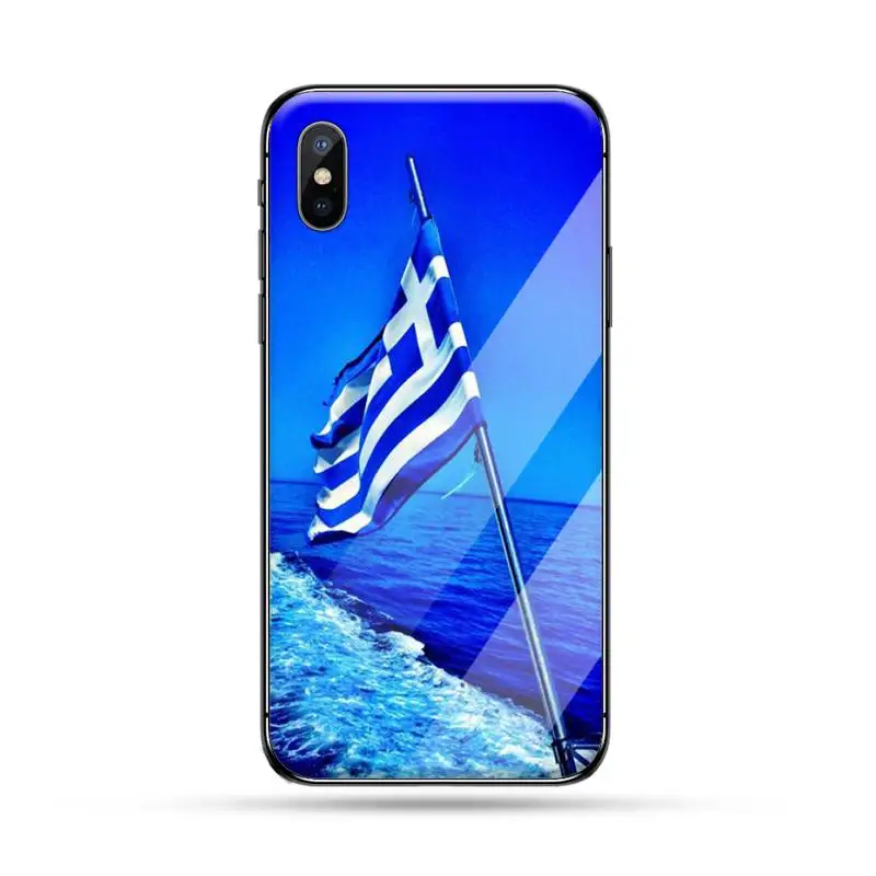 Grieķija grieķijas Valsts Karogi Telefonu Gadījumā Rūdīts stikls iphone 5C 6S 6 7 8 plus X XS XR 11 PRO MAX