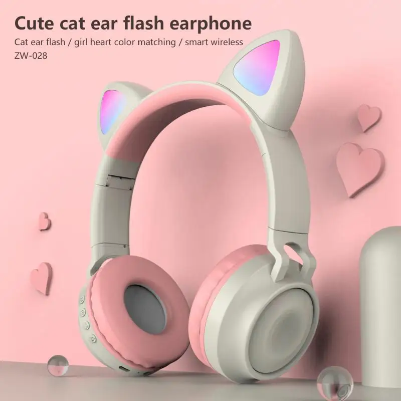 Gudrs Kaķis, Auss, Bluetooth Austiņas Bezvadu Mīksto Earbuds Austiņas Kvēlojošs Hifi Stereo Mūzikas Gaming Austiņas Trokšņu Slāpēšanas Austiņas