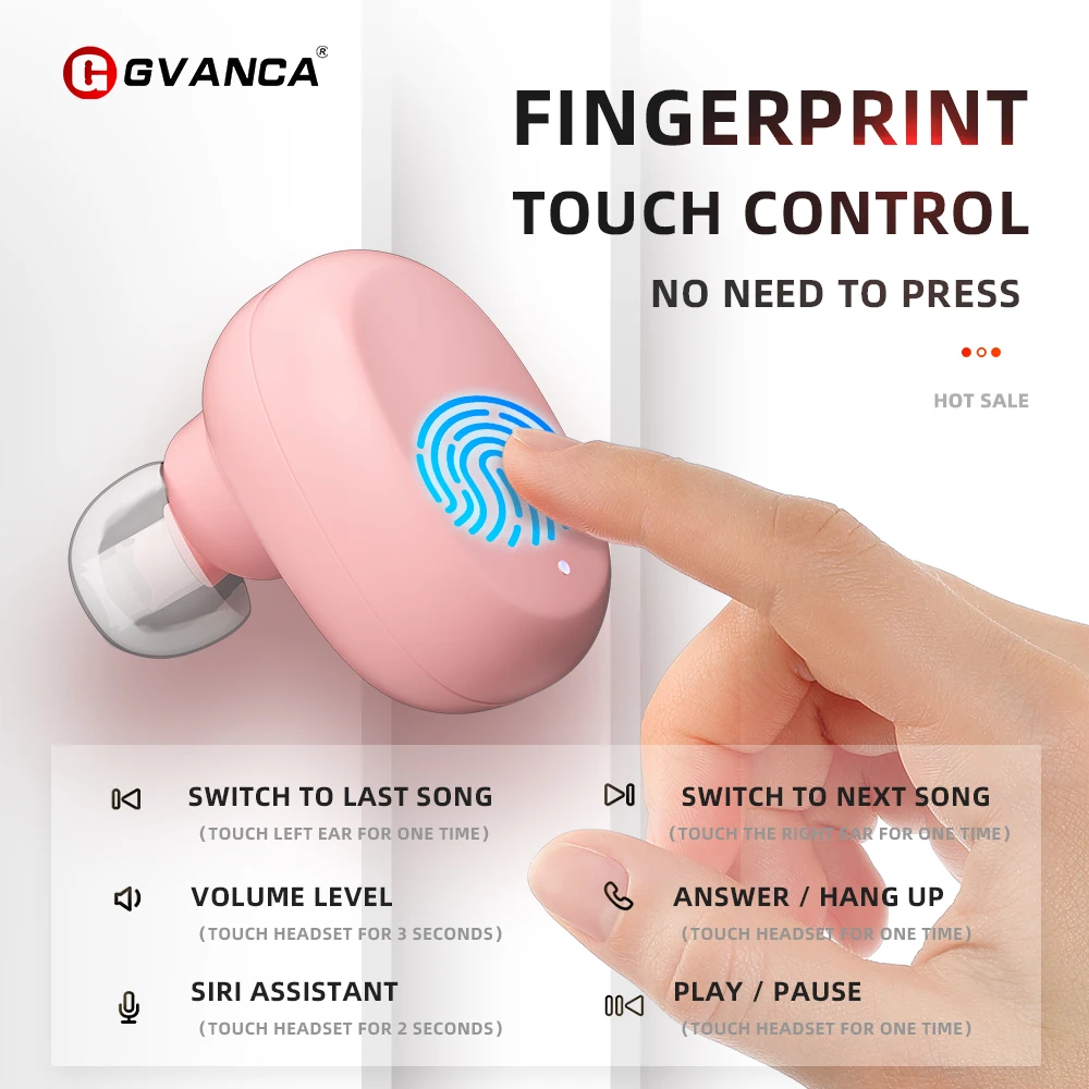 GVANCA i-10 TWS pirkstu Nospiedumu Touch 5.0 Bluetooth Austiņas Bezvadu Austiņas HD Stereo Earbuds Smart Troksni Atsverot Austiņas