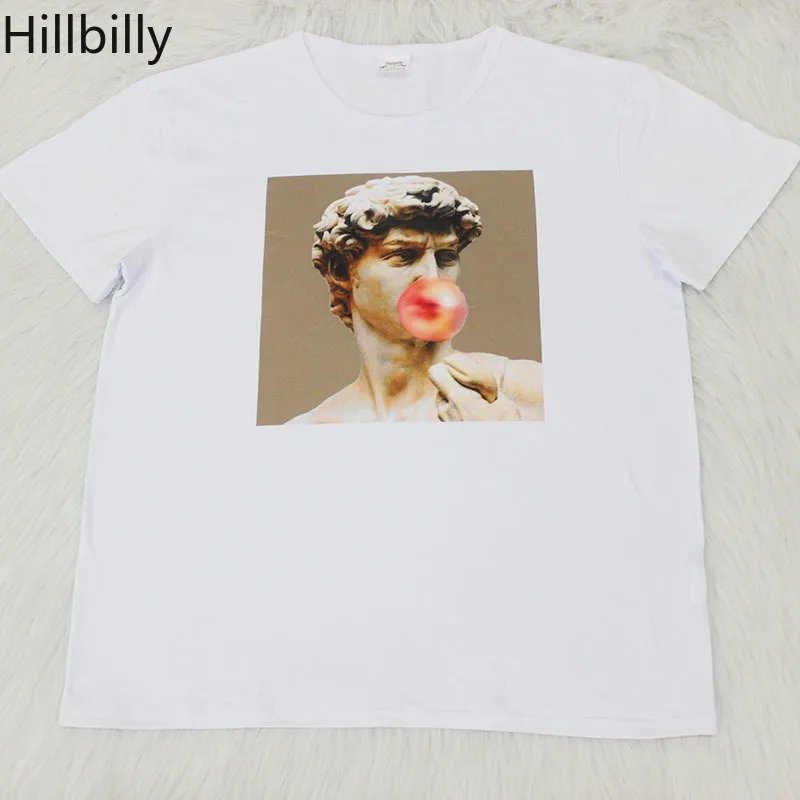 Hillbilly Mikelandželo Dāvida Vasaras Īsām Piedurknēm Drukāts Statuja, Bubble Gum Košļājamā Gumija Jautri Harajuku T Plus Lieluma Jauns T-krekls