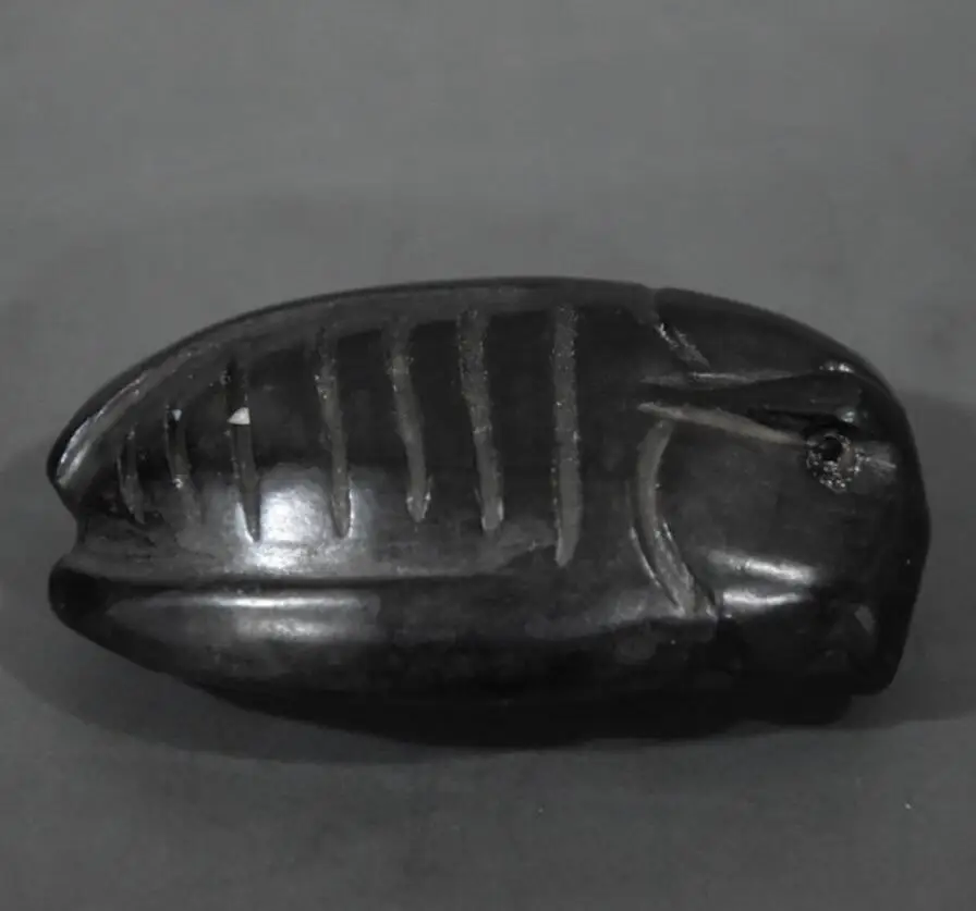 Hongshan kultūras antikvariāts, jade black dzelzs meteorīts cikāžu sisināšanu statuja #1