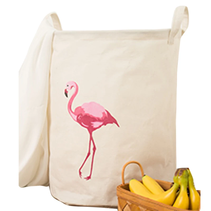 Hoomall Karikatūra Veļas Grozu Rotaļlietu Uzglabāšanas Flamingo Barelu Super Liela Soma Kokvilnas Mazgāšanas Netīrās Drēbes Liels Grozs Organizators
