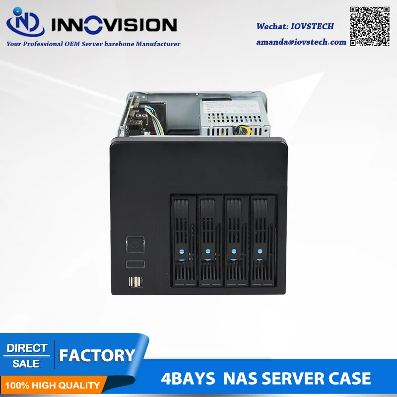 Hot-swap NAS Storage Server šasijas IPFS Miner Ar 6GB Sata backplane Celeron J1900 Mātesplati 120W barošanas