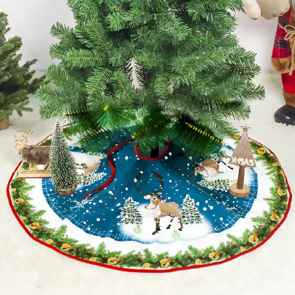HUIRAN 90cm Auduma, Ziemassvētku Eglītes, Svārki Kažokādas Paklāju Priecīgus Ziemassvētku Rotājumi Mājās 